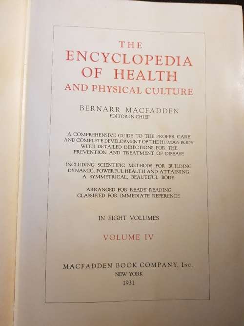 1931 Set of Eight Encyclopedia of Health Mc Fadden New York