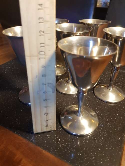 6 X Silver Plated Sherry Goblets by Roma Madrid