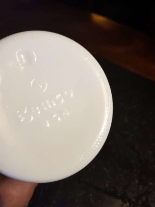 Vintage Milk Glass Oil Decanter marked as such in French, by Gemco USA