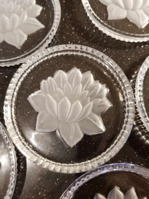 6 X Hand Made German Crystal Coasters in a Box