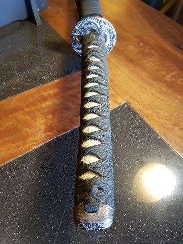 Set of 3 Last Samurai Swords with the Original Label on a Stand
