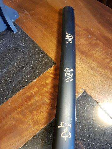 Set of 3 Last Samurai Swords with the Original Label on a Stand