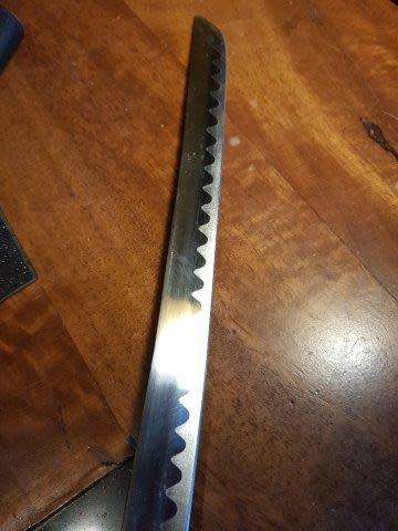 Set of 3 Last Samurai Swords with the Original Label on a Stand