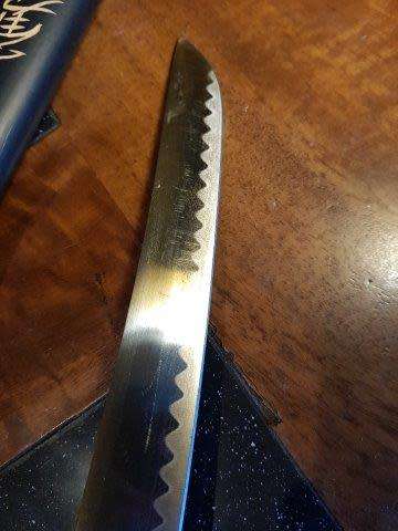 Set of 3 Last Samurai Swords with the Original Label on a Stand