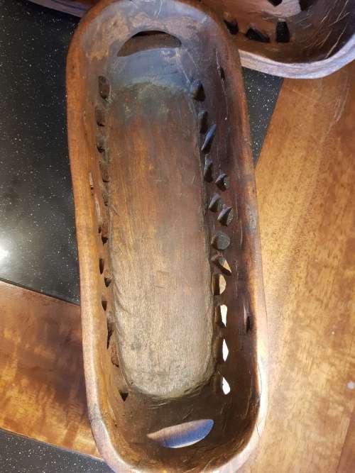 African Hand Carved Wooden Bread Basket with a Lid