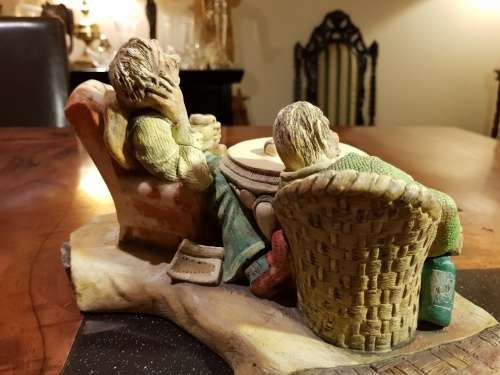 Vintage Cast Resin Figurine Hand Painted