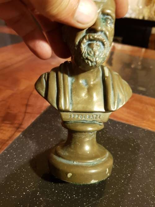Cast Bronze Bust of Hippocrates 15cm