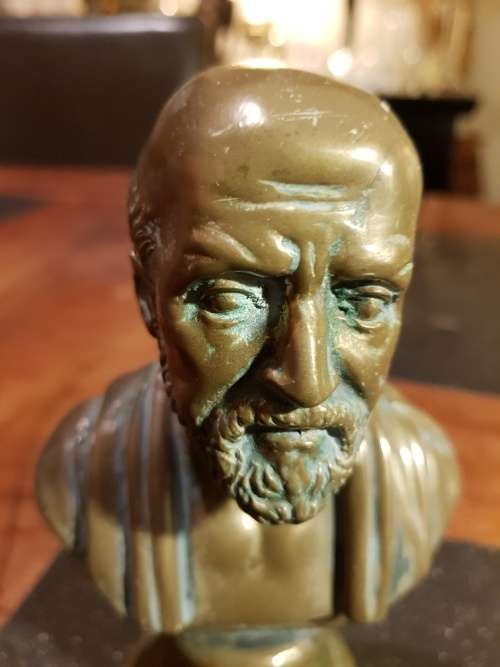 Cast Bronze Bust of Hippocrates 15cm