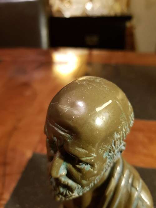 Cast Bronze Bust of Hippocrates 15cm