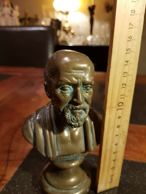 Cast Bronze Bust of Hippocrates 15cm