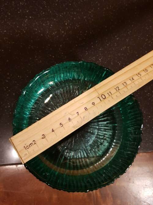 Heavy Green/Blue Hand Made Glass Bowl