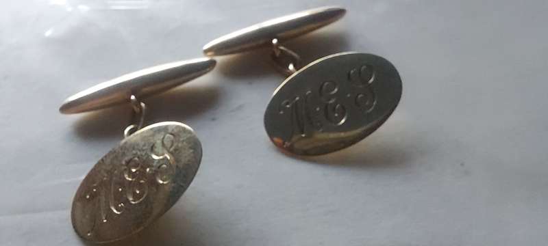 Very old 9ct gold genuine cufflinks estate sale