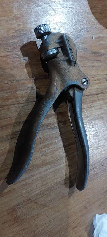 rare vintage saw blade setting plier tool