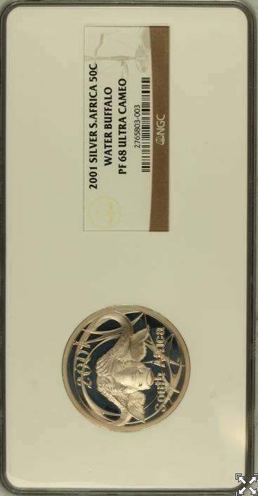 2001 BUFFALO 2 OZ STERLING SILVER 50C PF68 ULTRA CAMEO