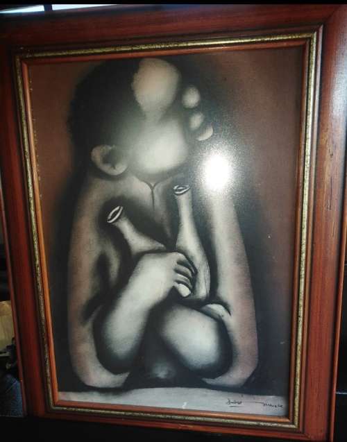 DAVID MBELE PAINTING- NICELY FRAMED- Measuring 40cmx 50cm