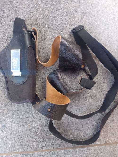 Shoulder holster.