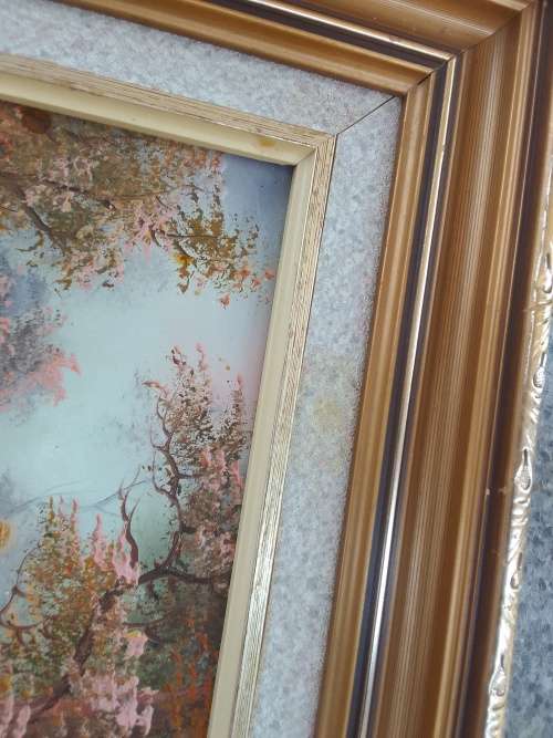 Oil on Board with lovely frame. Signed by artist
