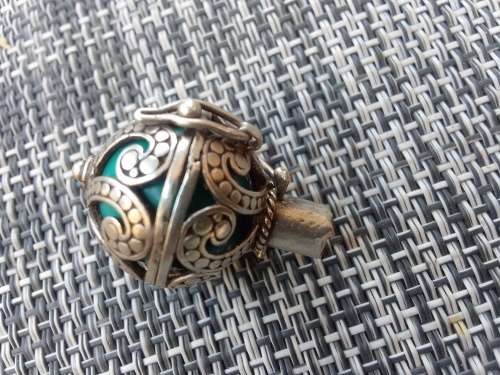 Sterling silver ball pendant.14mm weight 7 grams