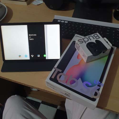 Samsung Galaxy Tab S6 Lite 10.4" (P615) LTE & WiFi Tablet - Oxford Grey + Galaxy buds