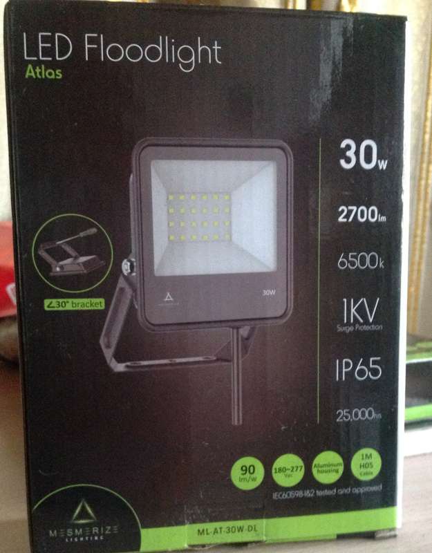 Mesmerize Atlas Floodlight 30W LED IP65 6500K 2700lm ML-AT-30W-DL Mesmerize Atlas Floodlight 30W LED