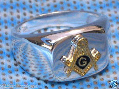 MASONIC 925 SOLID STERLING SILVER RING