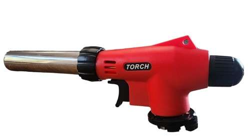 Flame Gun - Gas Blow Torch Burner - Red and Black, Silver