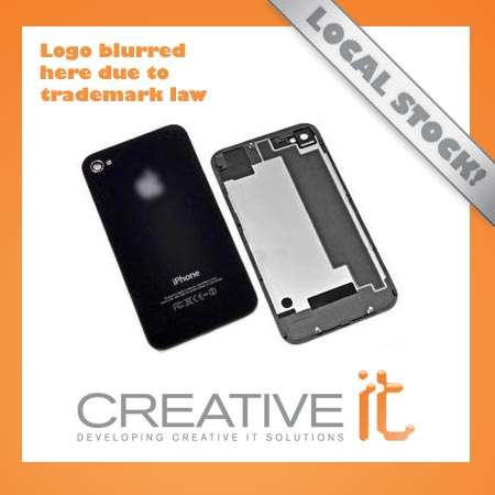 **LOCAL STOCK** iPhone 4 (Black) - Replacement Back Cover **BEST PRICE**