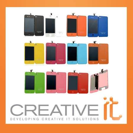 iPhone 4 Complete Cover Repair Kit - Glass Front & Back (MANY colours) Replacement **BEST PRICE**