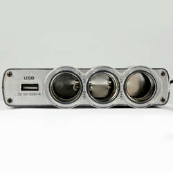 NEW 3 in 1 Car USB Triple Socket Cigarette Lighter Adapter