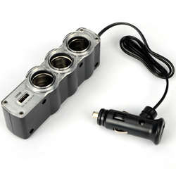 NEW 3 in 1 Car USB Triple Socket Cigarette Lighter Adapter