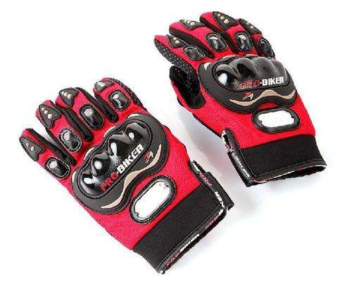 Motorcycle Bike Full Finger Protective Gloves Red - Large