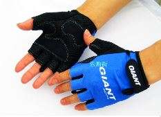 Giant Brand Cycling Gloves half finger quick dry. Blue & Black Colours