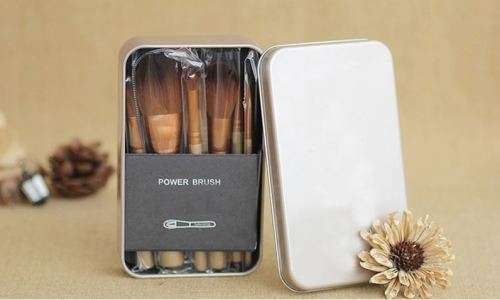 Professional Makeup Cosmetic 12pcs Brush Set Gold Metal Tin Box GIFT