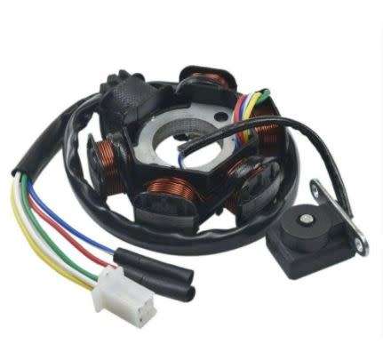 ATV Quad Go Kart Magneto Stator, PRO BAT, Magneto Stater 6 Coils 5 Wires for 50cc 70cc 90cc 110cc 12