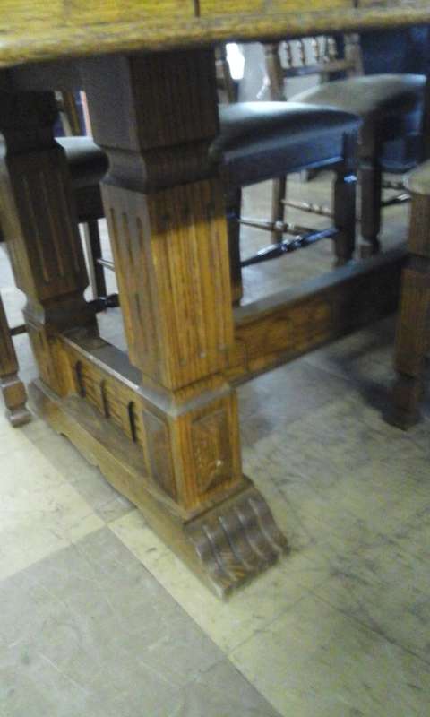 Dining Table Legs; Oak; English; Old; VIntage; Antique