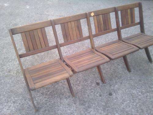 Solid Wood 4 Chair Bench