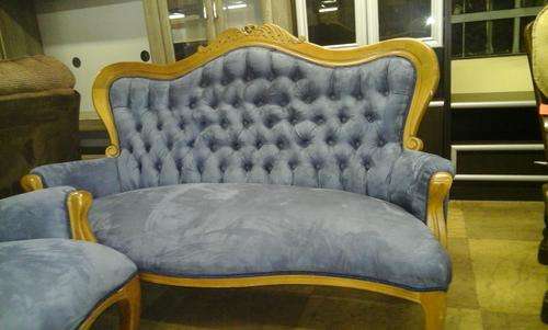 victorian; blue; velvet; lounge; fancy; luxury; luxurious; comfort; comfortable; solid; light wood