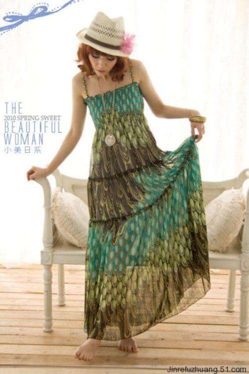 !!!!NEW ARRIVAL !!!! Bohemian Green peacock dress. Size 32,34,36
