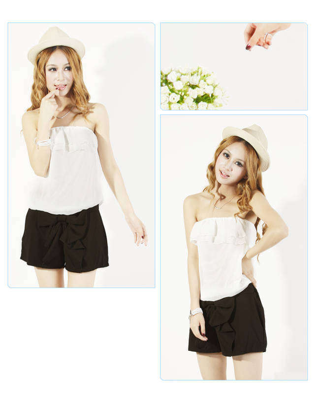 !!!!NEW ARRIVAL !!!! Cute summer Black chiffon jumpsuit with big bow. Size 32,34,36