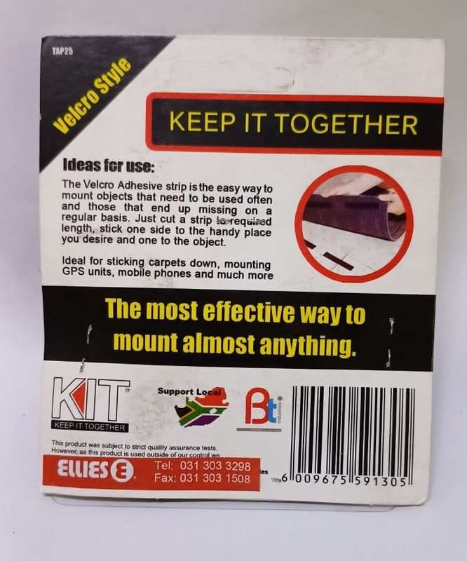 Self adhesive Velcro strip 50cm long x 25mm wide