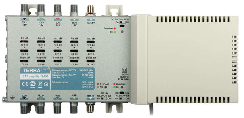 Amplifier for 5-input multiswitches: Terra SA 51