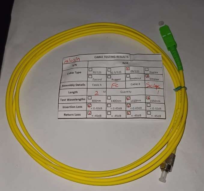 Fiber Patch Cable  FC UPC to SC APC Single Mode Simplex