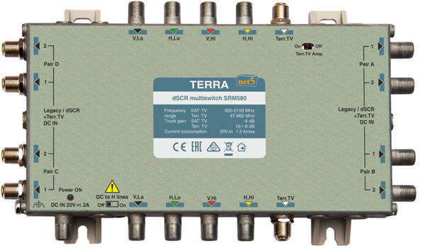 SRM580 dSCR multiswitch quattro inputs, active/bypass DTT path