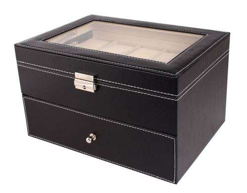 20 Slot PU Leather Watch Box Display Case Organizer