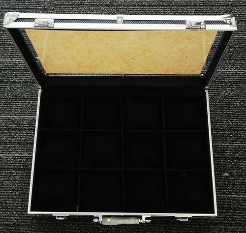 12 Slots aluminium Watch Box - Black