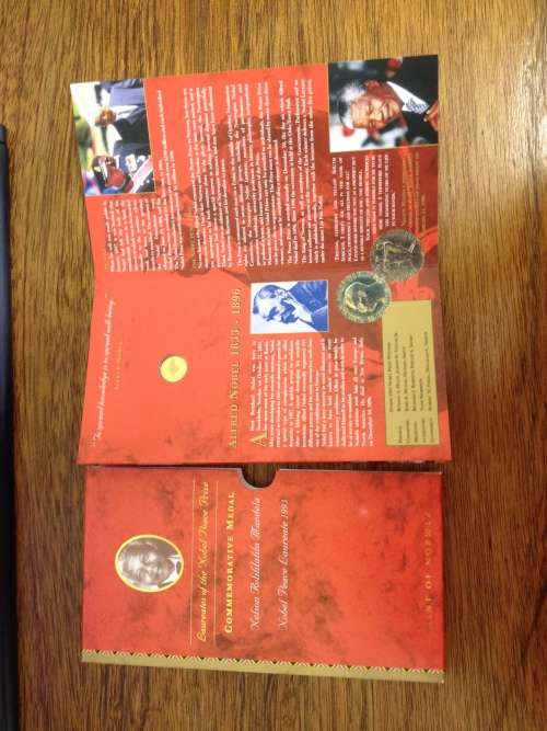 Proof 999.99% Gold 2011 Mint Norway 1/10 oz Mandela Nobel Laureate 1993 Robben Island Coin