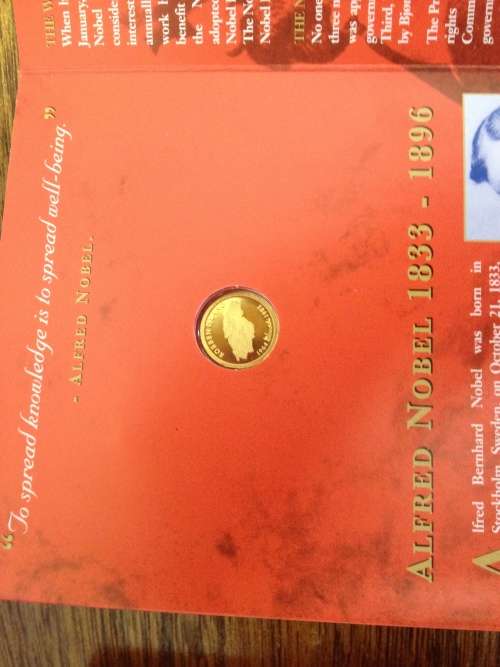 Proof 999.99% Gold 2011 Mint Norway 1/10 oz Mandela Nobel Laureate 1993 Robben Island Coin