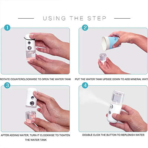 30ml Mini Portable Nano Facial Steamer Facial Mist Humidifier Moisturizing Skin Care