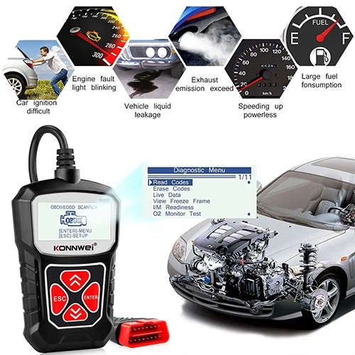 OBD2 Car Diagnostic Scanner Supports 7 Languages Car Code Reader