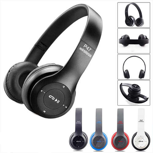 P47 Foldable Wireless Bluetooth Headphones With Microphone